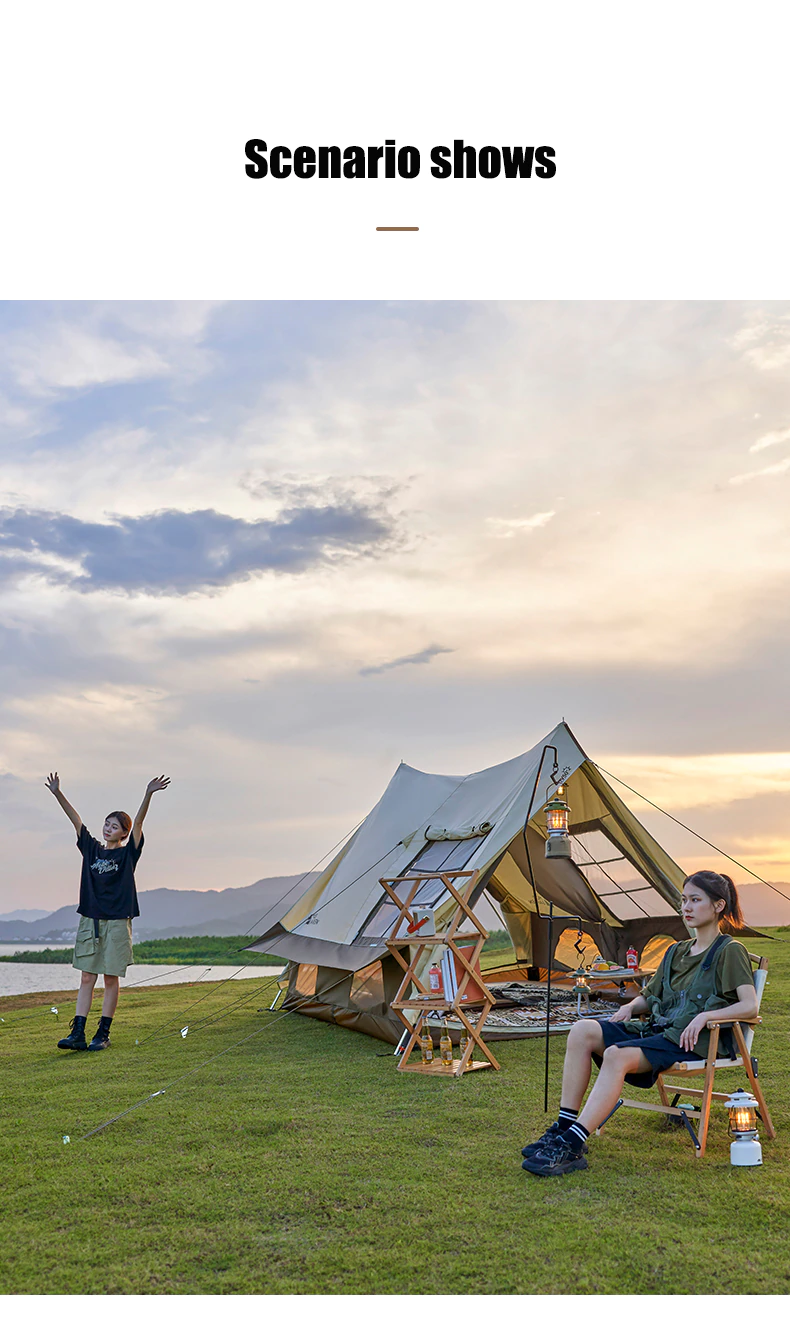 Cheap Goat Tents MOBI GARDEN Tent Exquisite Camping Outdoor Portable Windproof And Rainproof Tent Large Window Cotton Ridge Tent Epoch 190   